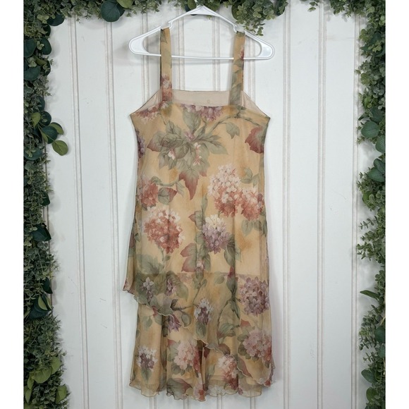 Vintage Sheer Floral 2 Piece Set Dress Cardigan Cottagecore Y2K Fairy size 10 - Picture 5 of 14